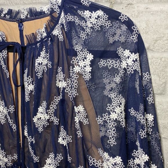 NWT MSRP $398 BCBGMaxAzria Daisy Mesh Dress Women's Size Large - Picture 9 of 13